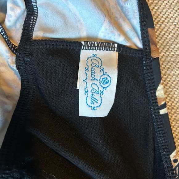 Beach Belle Brown/Black Tankini Swimsuit Set - Picture 3 of 7